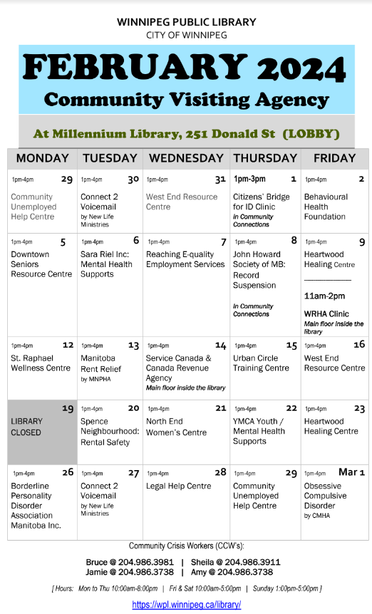 Winnipeg Public Library Community Resources Feb 2024